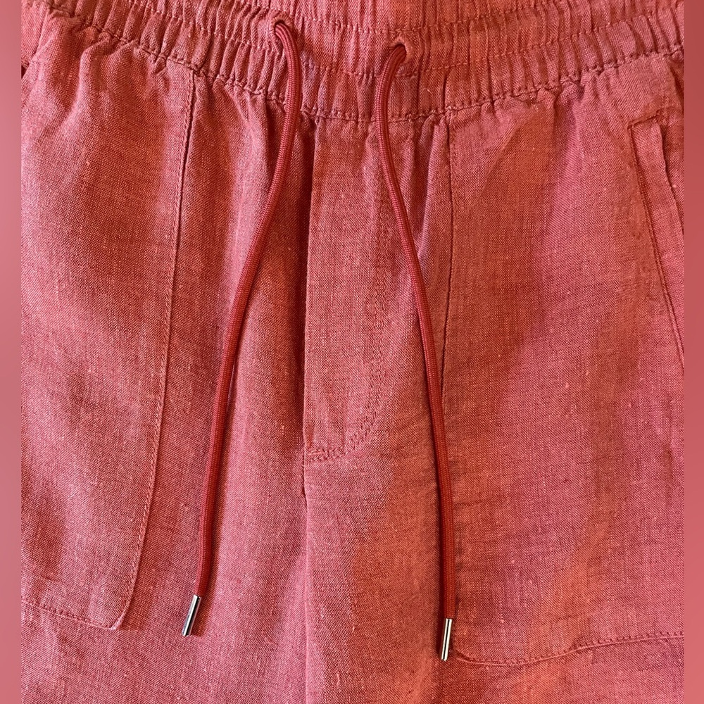 Athleta Retreat 100% Linen High Rise Wide Leg Pant,  Terracotta, Sz Small - Picture 7 of 16